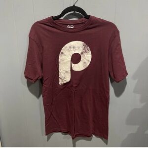 47 Red Short Sleeve Tee with Vintage Logo